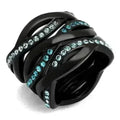 TK2492 - Bague en acier inoxydable noir (placage ionique) de qualité supérieure