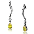 Boucles d'oreilles en acier inoxydable IP Black Gun avec topaze CZ TK2631 | Femstylo