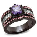 TK2652 - Bague en acier inoxydable IP marron foncé (café IP) avec grade AAA