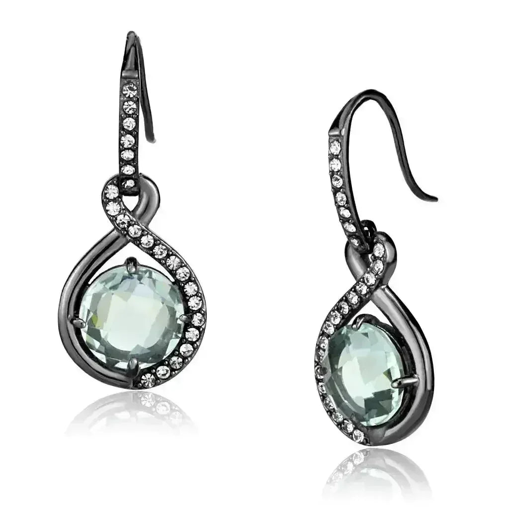 TK2821 - Boucles d'oreilles en acier inoxydable IP noir (IP Gun) avec