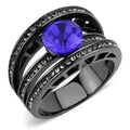 TK3453 - Bague en acier inoxydable noir clair (canon IP) avec finition de qualité supérieure