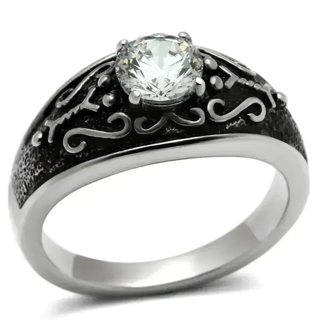 TK373 - Bague en acier inoxydable hautement poli (sans placage) avec qualité AAA