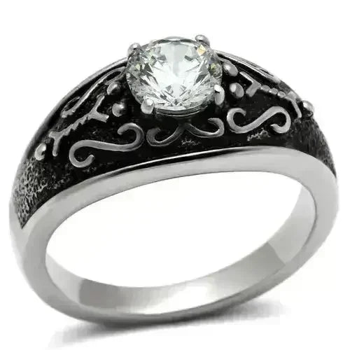 TK373 - Bague en acier inoxydable hautement poli (sans placage) avec qualité AAA