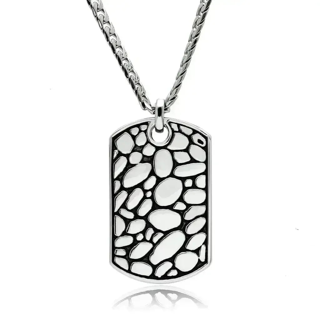 TK556 - Collier en acier inoxydable poli miroir (sans placage) sans