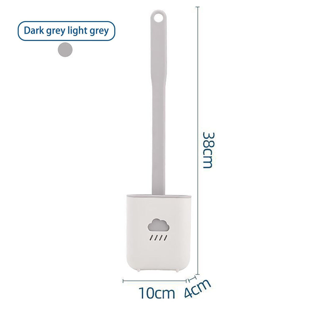 Ensembles de porte-balai de toilettes muraux, brosse de toilettes avec tête à poils souples pour le nettoyage de la salle de bain, brosse de toilettes en silicone avec support mural et tête de brosse flexible, support de brosse à séchage rapide