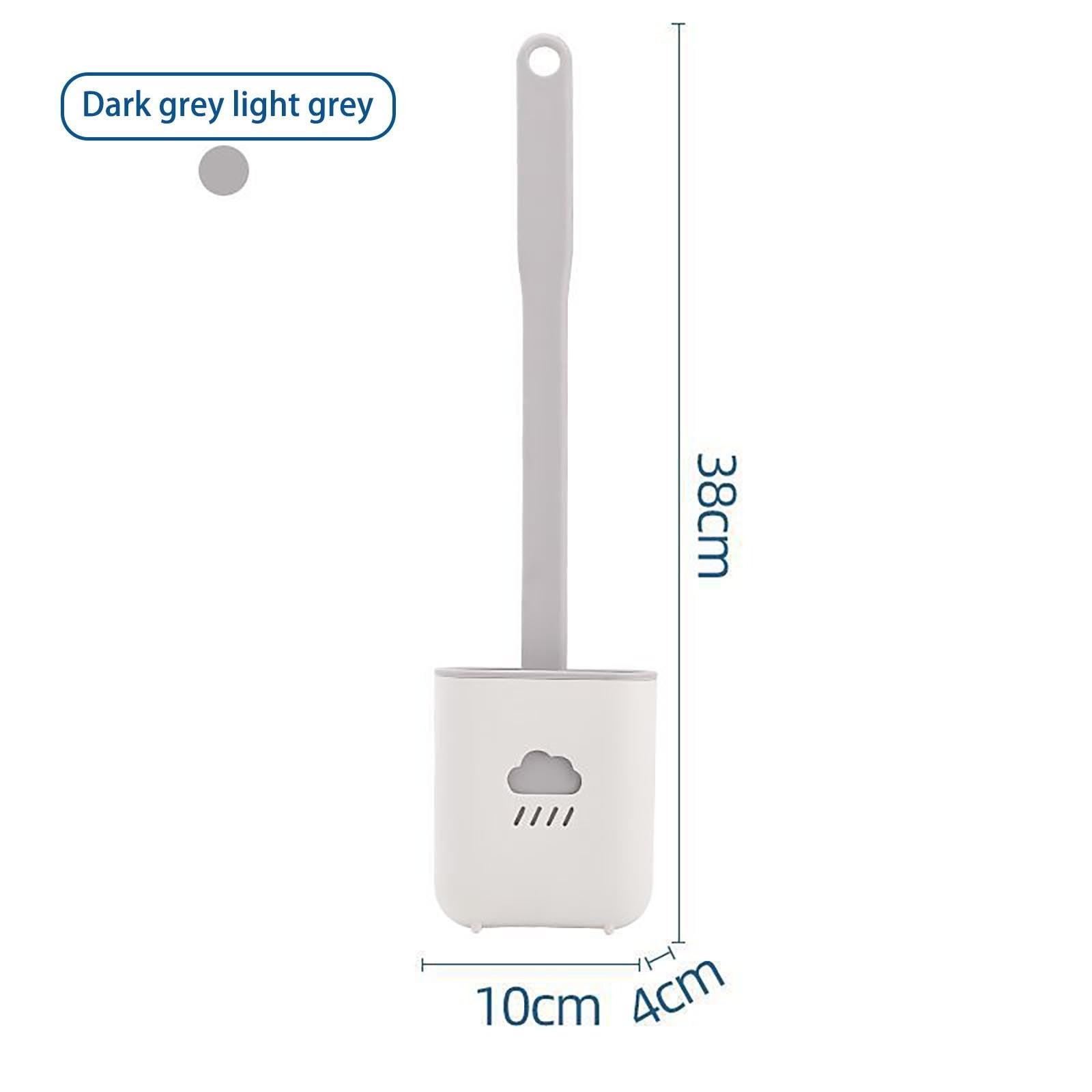 Ensembles de porte-balai de toilettes muraux, brosse de toilettes avec tête à poils souples pour le nettoyage de la salle de bain, brosse de toilettes en silicone avec support mural et tête de brosse flexible, support de brosse à séchage rapide