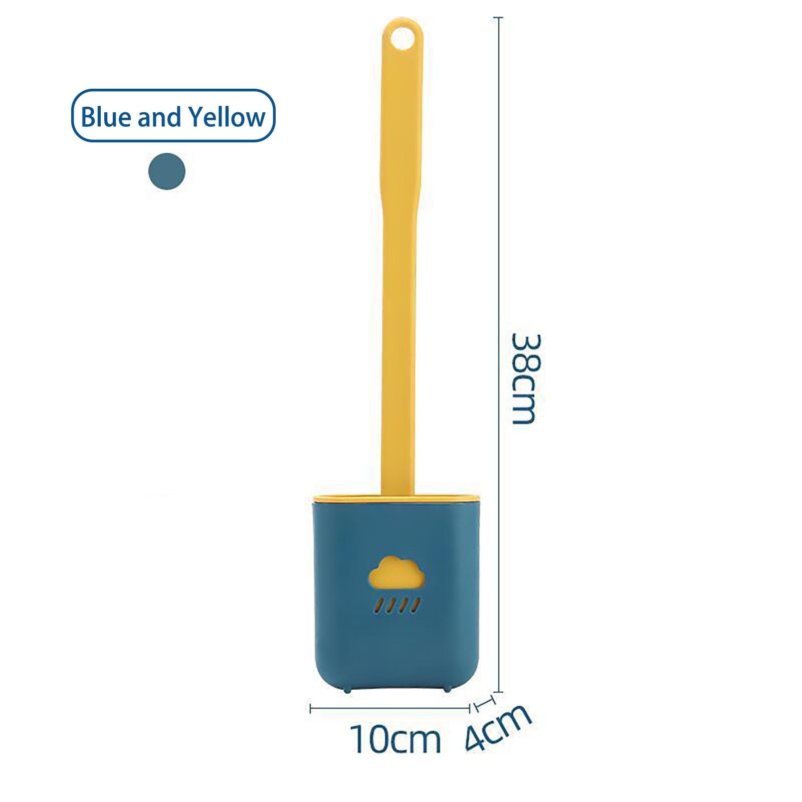 Ensembles de porte-balai de toilettes muraux, brosse de toilettes avec tête à poils souples pour le nettoyage de la salle de bain, brosse de toilettes en silicone avec support mural et tête de brosse flexible, support de brosse à séchage rapide
