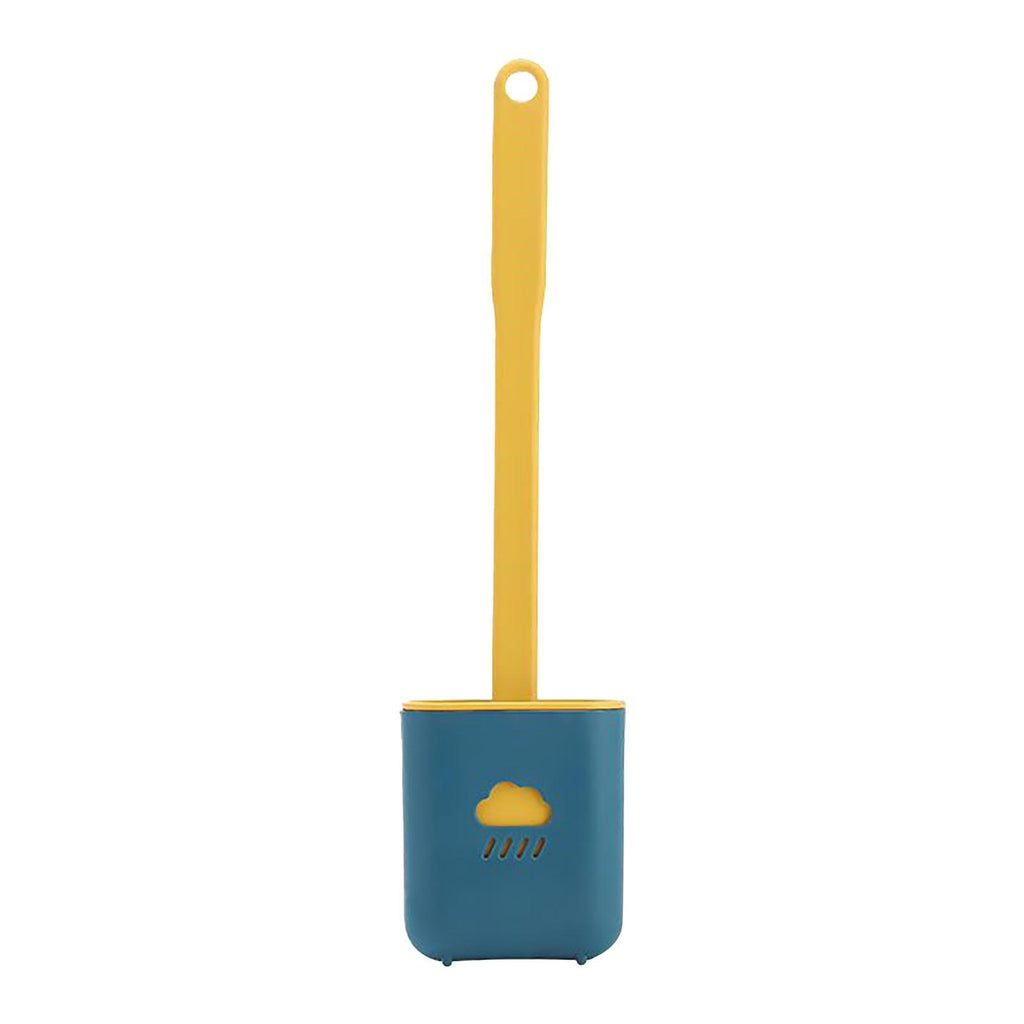 Ensembles de porte-balai de toilettes muraux, brosse de toilettes avec tête à poils souples pour le nettoyage de la salle de bain, brosse de toilettes en silicone avec support mural et tête de brosse flexible, support de brosse à séchage rapide