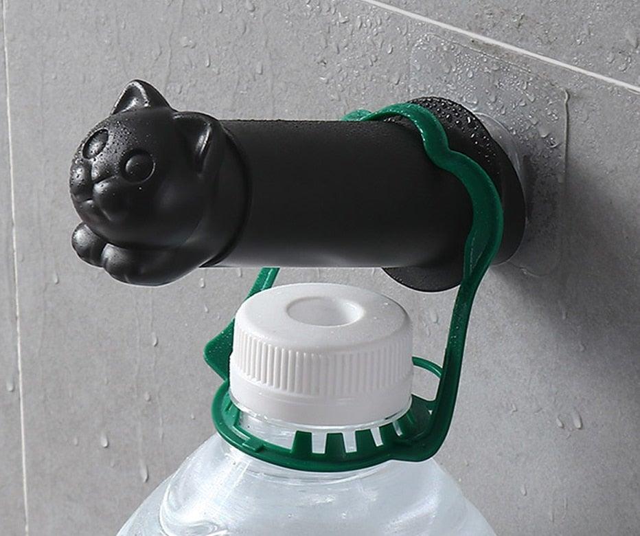 Porte-rouleau de papier toilette en forme de chat, porte-rouleau de cuisine adhésif mural, support de serviette créatif pour salle de bain, distributeur de papier toilette, porte-serviettes en papier