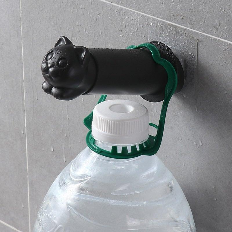 Porte-rouleau de papier toilette en forme de chat, porte-rouleau de cuisine adhésif mural, support de serviette créatif pour salle de bain, distributeur de papier toilette, porte-serviettes en papier