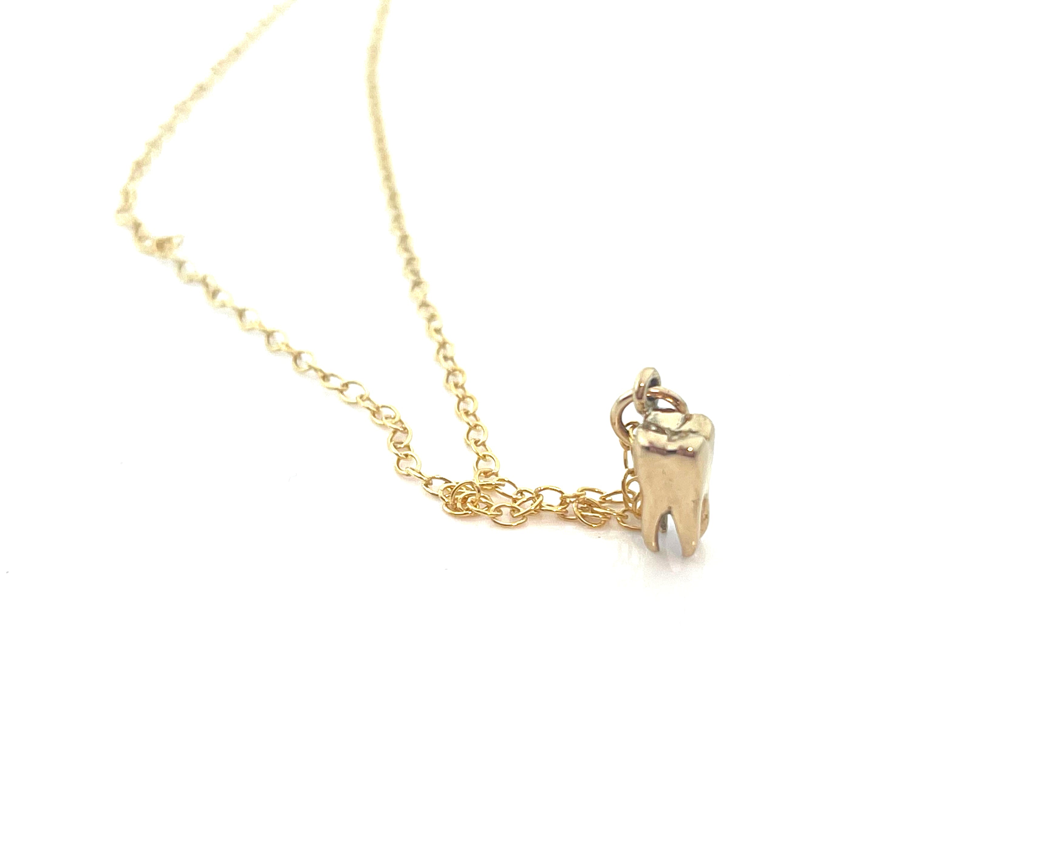 Tiny Tooth Charm Necklace - 14k Gold Filled Jewelry - Handmade Necklace
