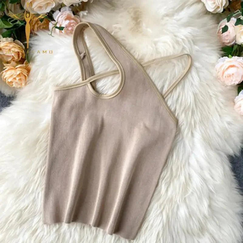 Haut court sans manches pour femme, style mignon et tendance, pour l'été