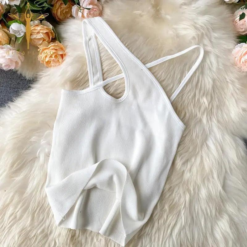 Haut court sans manches pour femme, style mignon et tendance, pour l'été