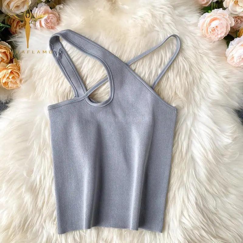 Haut court sans manches pour femme, style mignon et tendance, pour l'été