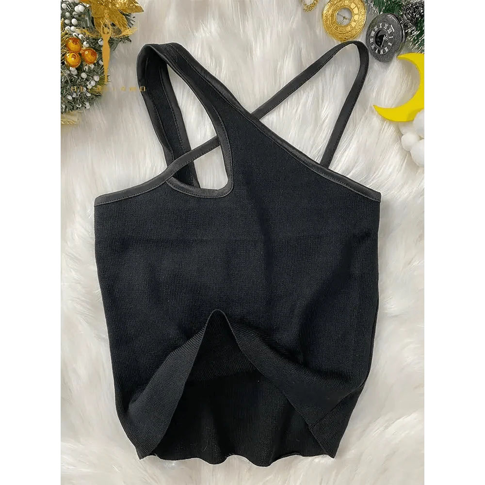 Haut court sans manches pour femme, style mignon et tendance, pour l'été