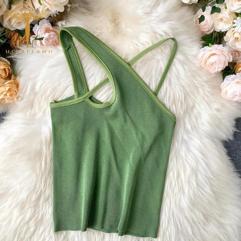 Haut court sans manches pour femme, style mignon et tendance, pour l'été