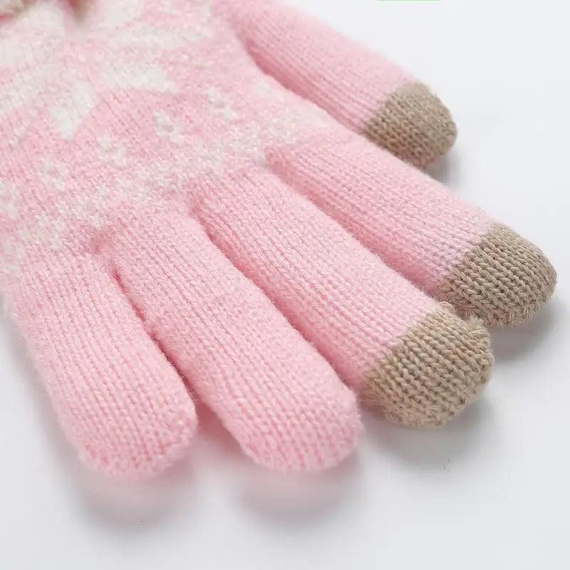 Gants femme en tricot épais, compatibles écrans tactiles, gants chauds, doux et élégants pour femmes