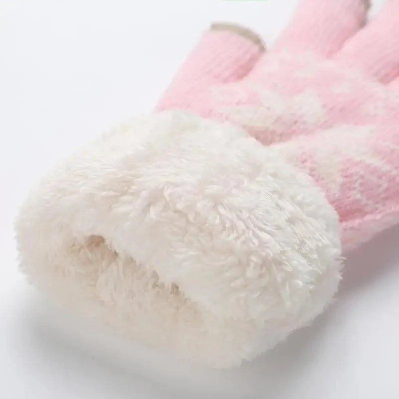 Gants femme en tricot épais, compatibles écrans tactiles, gants chauds, doux et élégants pour femmes