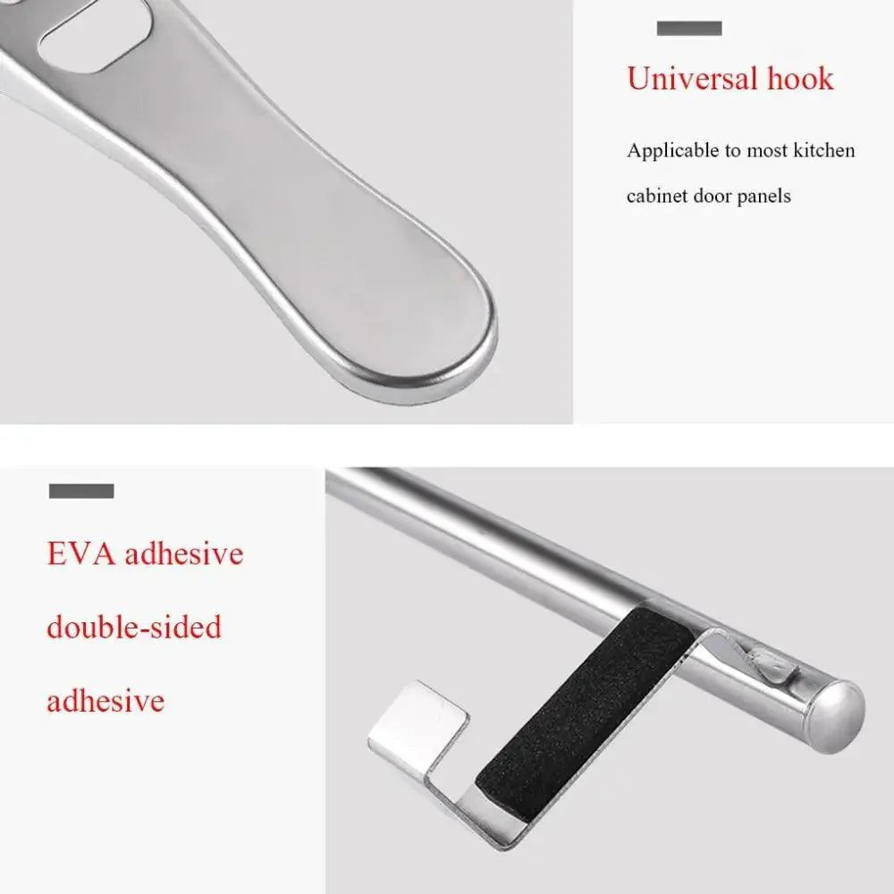 Porte-serviettes de porte, barre de serviette suspendue, support en acier inoxydable pour salle de bain, armoire de cuisine, porte-chiffons, étagère, outil, gadget