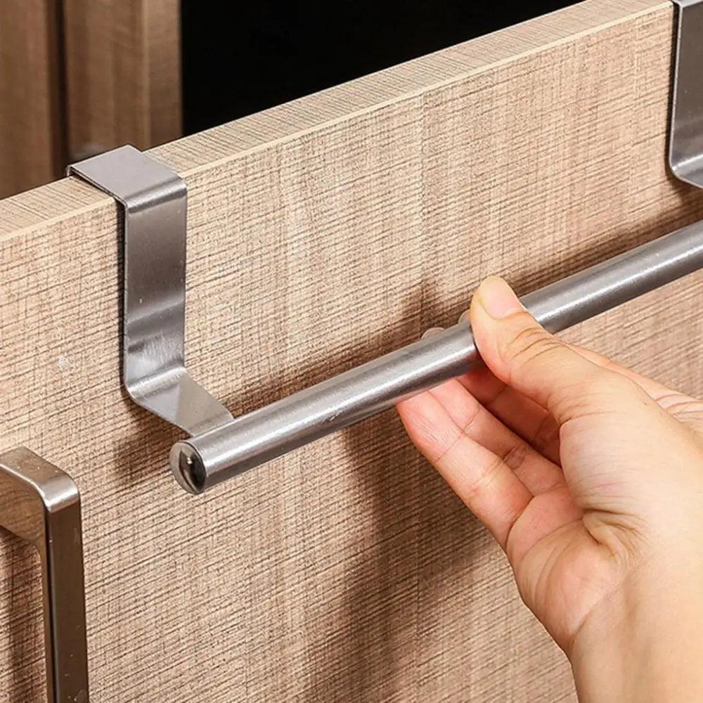 Porte-serviettes de porte, barre de serviette suspendue, support en acier inoxydable pour salle de bain, armoire de cuisine, porte-chiffons, étagère, outil, gadget
