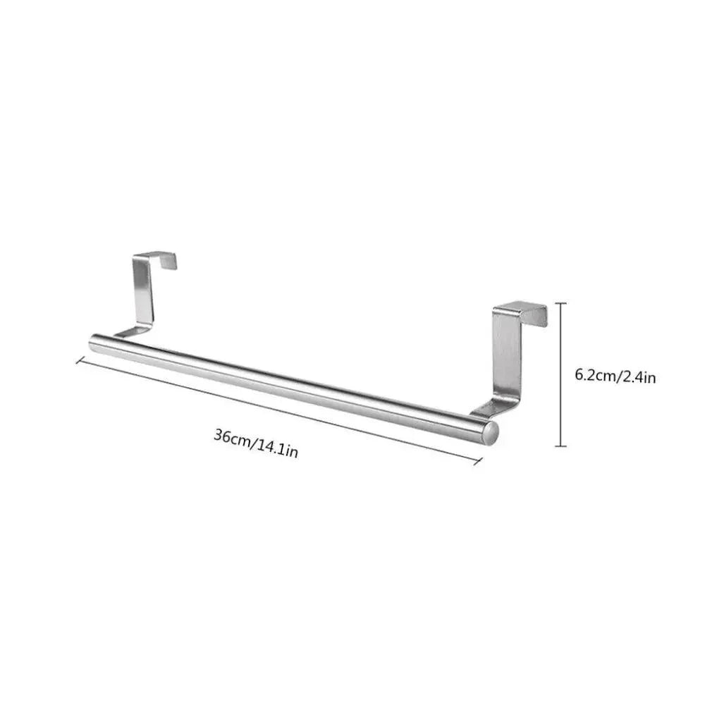 Porte-serviettes de porte, barre de serviette suspendue, support en acier inoxydable pour salle de bain, armoire de cuisine, porte-chiffons, étagère, outil, gadget