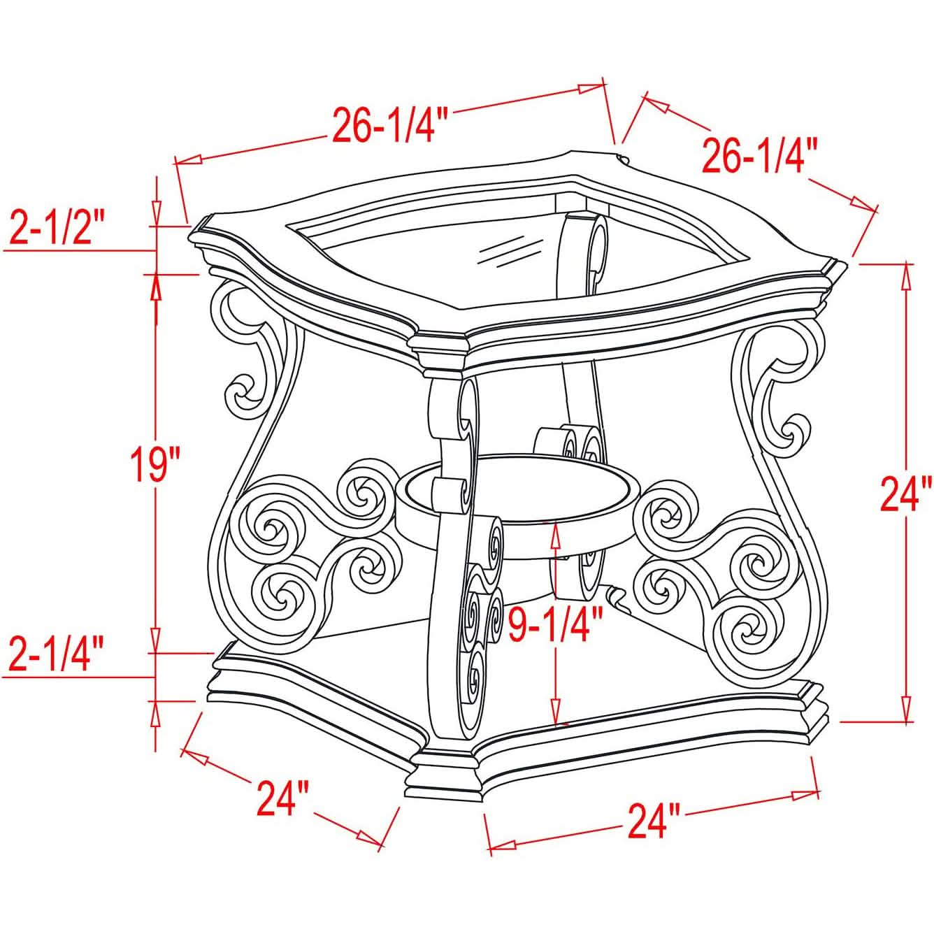 Table d'appoint traditionnelle - Chevet de lit