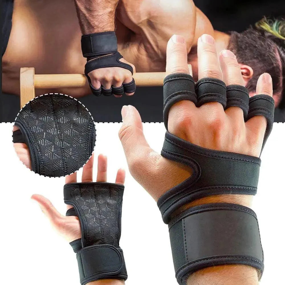 Gants d'haltérophilie d'entraînement unisexes Fitness Sports Musculation Gymnastique Poignées de protection de la paume et du poignet pour salle de sport