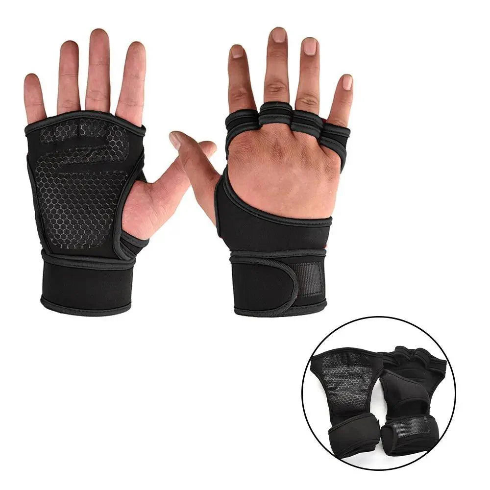 Gants d'haltérophilie d'entraînement unisexes Fitness Sports Musculation Gymnastique Poignées de protection de la paume et du poignet pour salle de sport