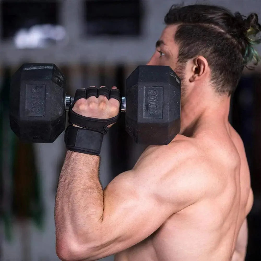 Gants d'haltérophilie d'entraînement unisexes Fitness Sports Musculation Gymnastique Poignées de protection de la paume et du poignet pour salle de sport