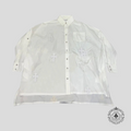 Chemise boutonnée à manches longues Chrome Hearts Leather Cross Patch en blanc