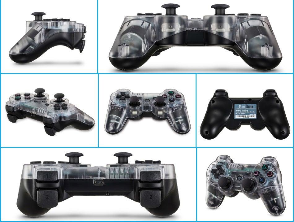 Manette de jeu Bluetooth sans fil Dual Shock, transparente et attrayante, compatible avec les PC portables