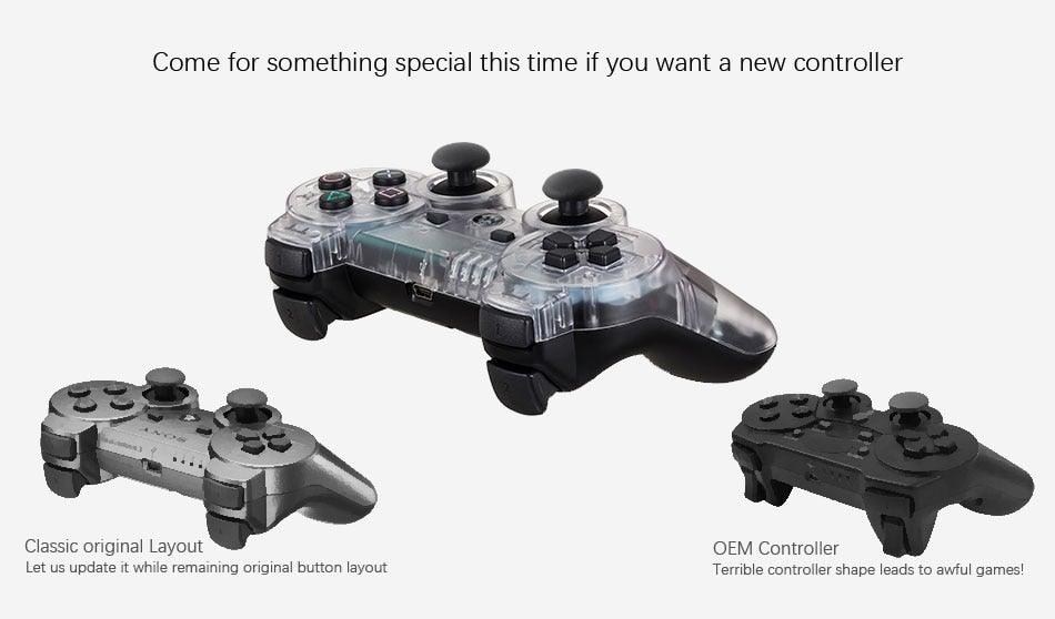 Manette de jeu Bluetooth sans fil Dual Shock, transparente et attrayante, compatible avec les PC portables