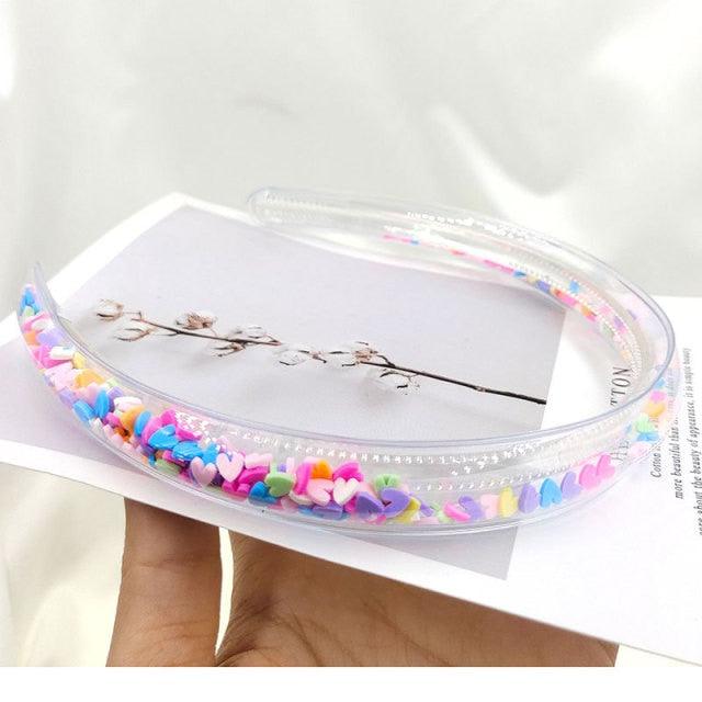 Serre-têtes transparents effet sable mouvant pour enfants et petites filles, accessoires de mode avec paillettes et sequins, bandeaux à dents, cerceaux à cheveux magnifiques pour femmes