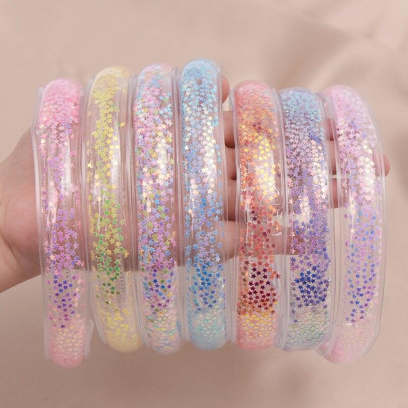 Serre-têtes transparents effet sable mouvant pour enfants et petites filles, accessoires de mode avec paillettes et sequins, bandeaux à dents, cerceaux à cheveux magnifiques pour femmes