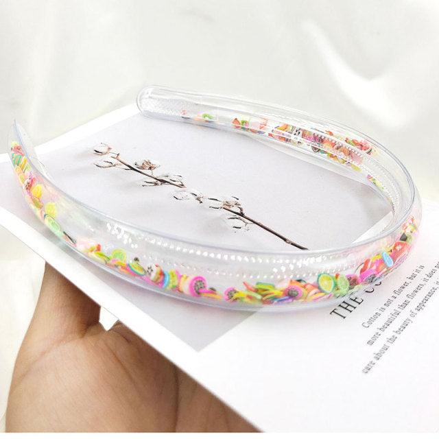 Serre-têtes transparents effet sable mouvant pour enfants et petites filles, accessoires de mode avec paillettes et sequins, bandeaux à dents, cerceaux à cheveux magnifiques pour femmes