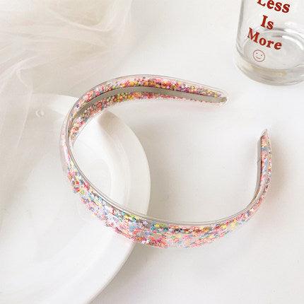 Serre-têtes transparents effet sable mouvant pour enfants et petites filles, accessoires de mode avec paillettes et sequins, bandeaux à dents, cerceaux à cheveux magnifiques pour femmes