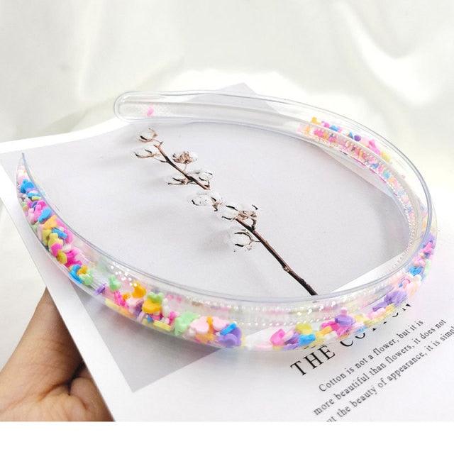 Serre-têtes transparents effet sable mouvant pour enfants et petites filles, accessoires de mode avec paillettes et sequins, bandeaux à dents, cerceaux à cheveux magnifiques pour femmes
