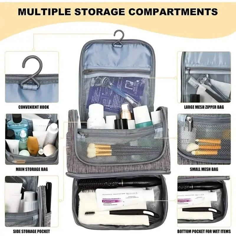 Trousse de Toilette de Voyage avec Crochet de Suspension