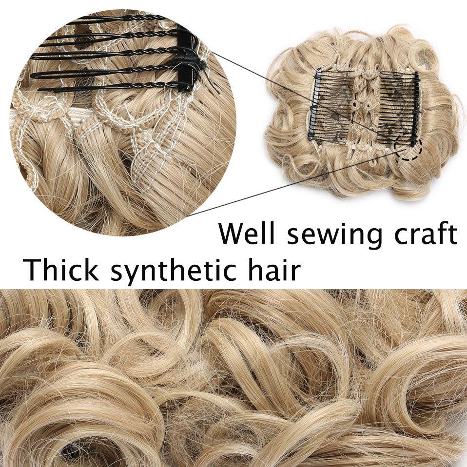 Tendance GRANDE Pince à Cheveux Frisés, Extension de Cheveux Synthétiques, Chignon pour Femmes, Postiche pour Couvrir les Cheveux, Extension de Chignon à Clip pour des Chignons Volumineux pour Filles