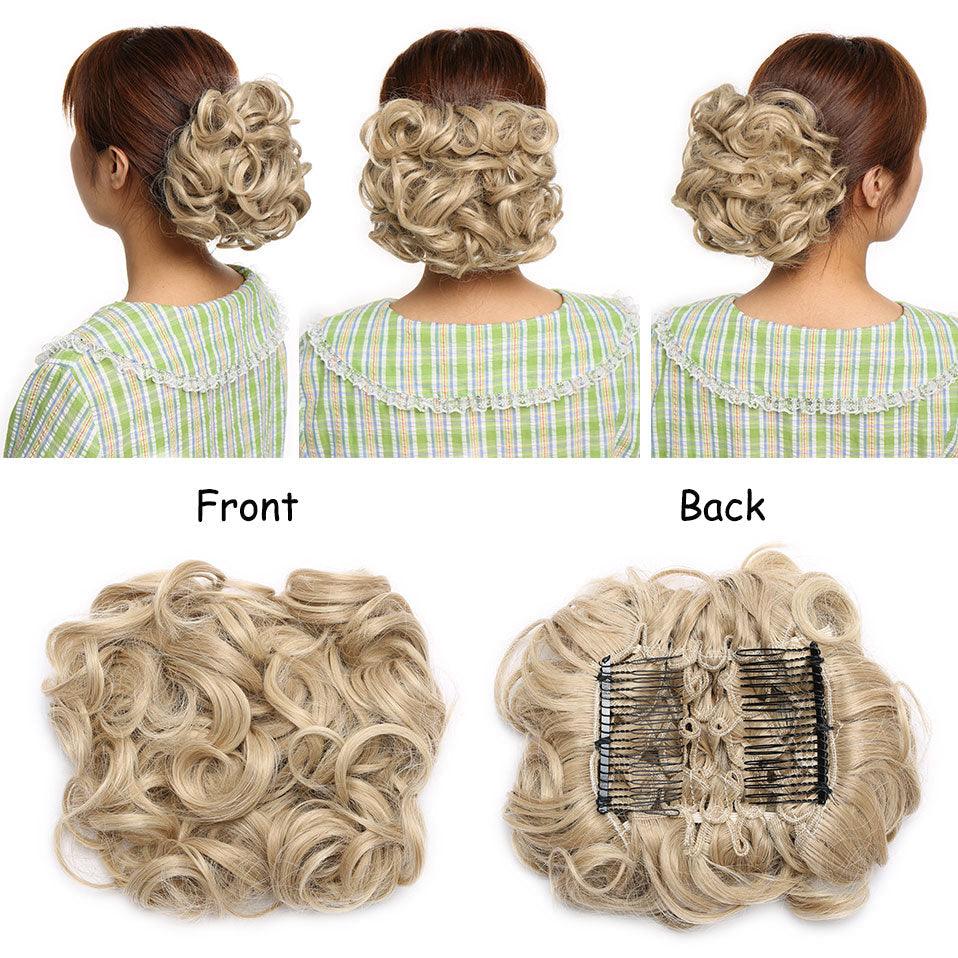 Tendance GRANDE Pince à Cheveux Frisés, Extension de Cheveux Synthétiques, Chignon pour Femmes, Postiche pour Couvrir les Cheveux, Extension de Chignon à Clip pour des Chignons Volumineux pour Filles