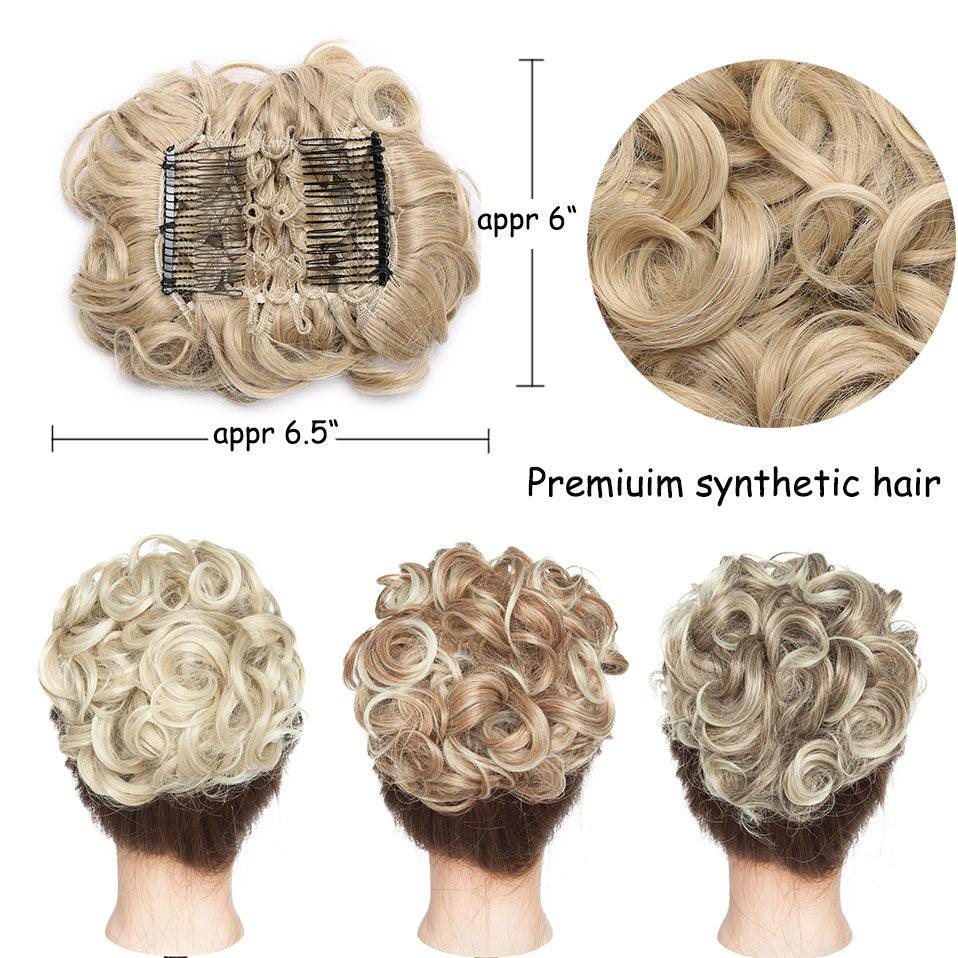 Tendance GRANDE Pince à Cheveux Frisés, Extension de Cheveux Synthétiques, Chignon pour Femmes, Postiche pour Couvrir les Cheveux, Extension de Chignon à Clip pour des Chignons Volumineux pour Filles