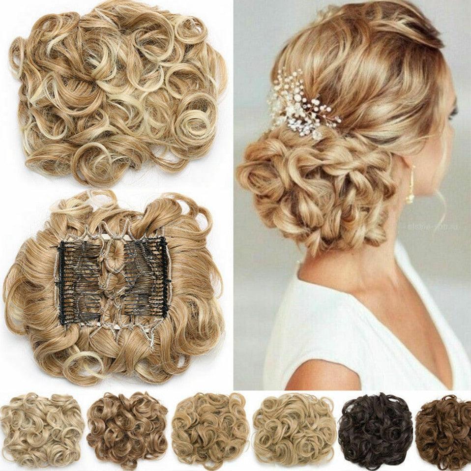 Tendance GRANDE Pince à Cheveux Frisés, Extension de Cheveux Synthétiques, Chignon pour Femmes, Postiche pour Couvrir les Cheveux, Extension de Chignon à Clip pour des Chignons Volumineux pour Filles