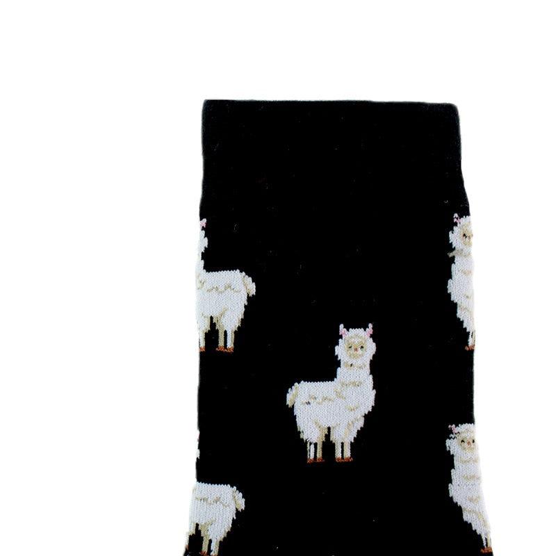 Chaussettes courtes unisexe en coton amusantes, chaudes et décontractées, avec motif d'animaux (Alpaga, Éléphant, Renard, Lapin) pour hommes et femmes amoureux des animaux