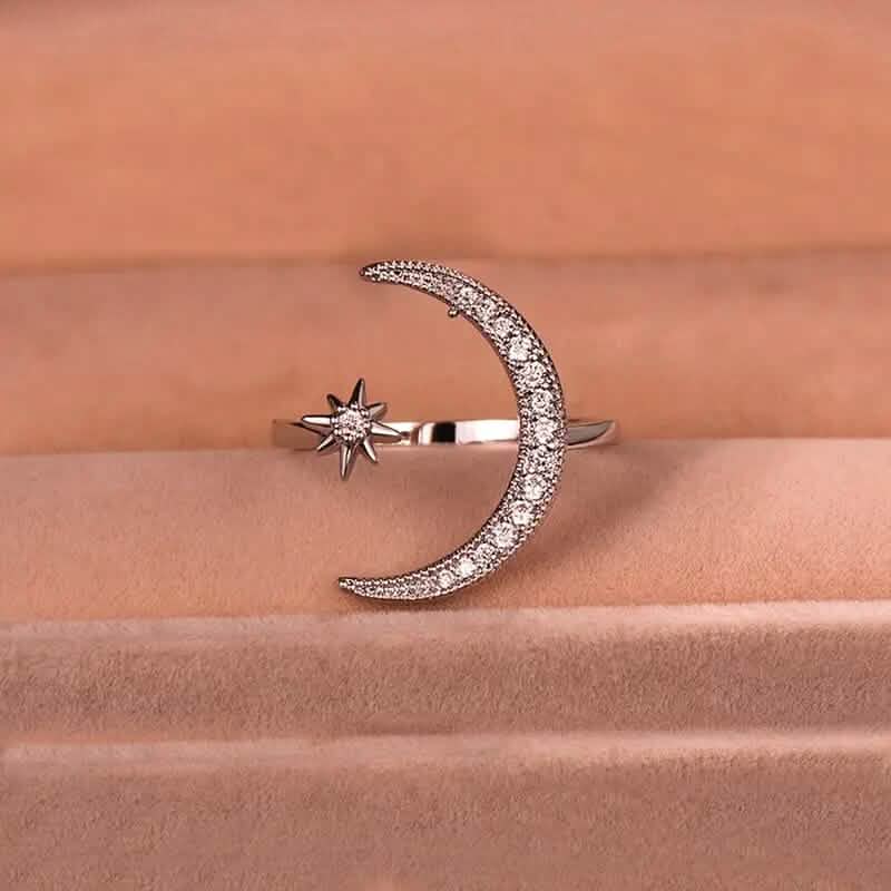 Bague Manchette Tendance Motif Lune et Soleil