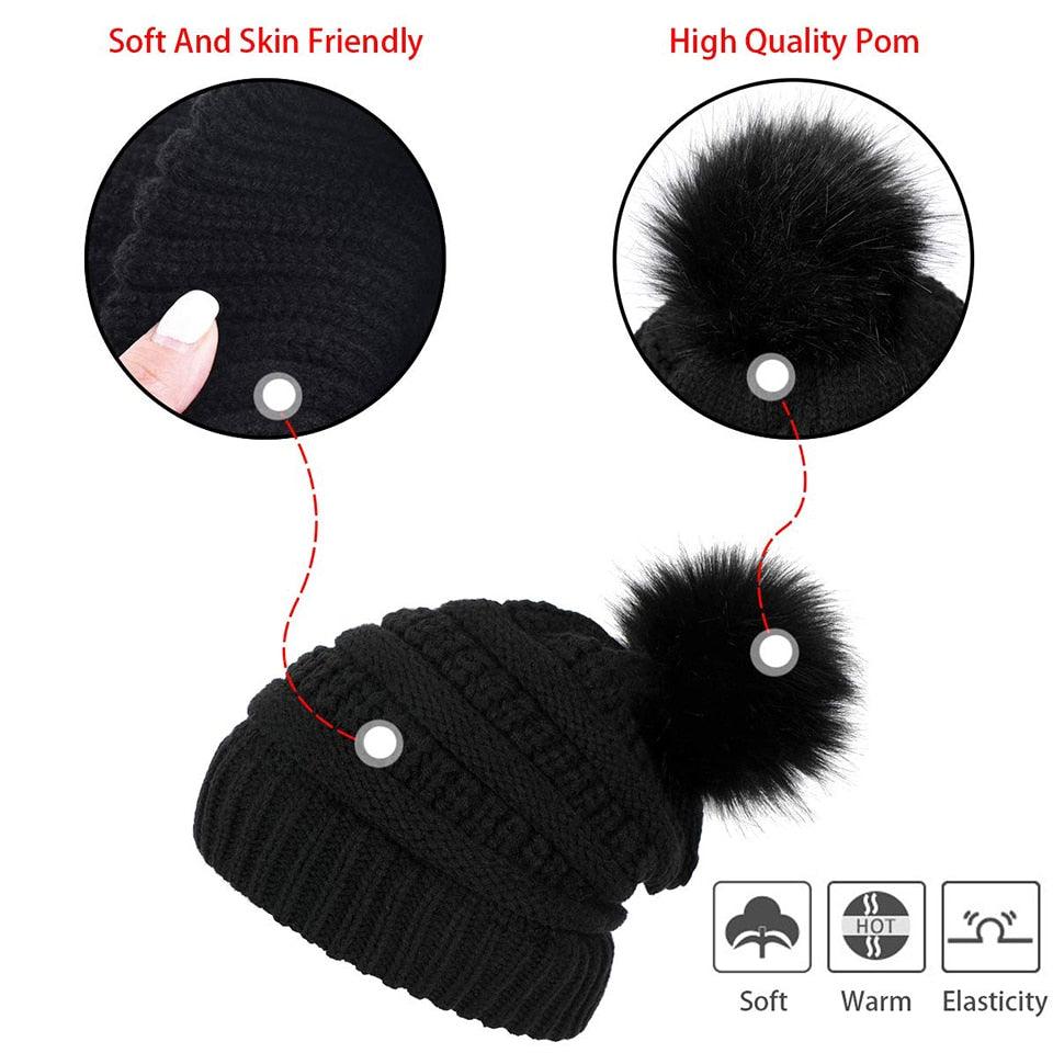 Perruque Chapeau Tendance Synthétique Longue Ondulée avec Béret Chapeau Tricoté Mode Noir Automne Hiver Bonnet Extensions Capillaires Perruques Pour Femmes Noires Perruques de Cosplay Pour Femmes