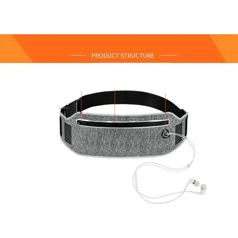 Ceinture de Course Mince et Tendance, Sac Banane pour Fitness, Entraînement, Sac de Taille pour Exercice, Ceinture de Course, Sac de Gym Fitness Ultra Léger, Ceinture Porte-Monnaie de Voyage pour Hommes et Femmes