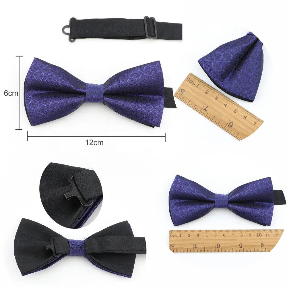 Ensemble Nœud Papillon Imprimé Petits Pois Tendance avec Pochette et Boutons de Manchette pour Hommes Rétro Nœuds Papillon de Fête Mariage sans Boîte Cravates Élégantes Cadeau