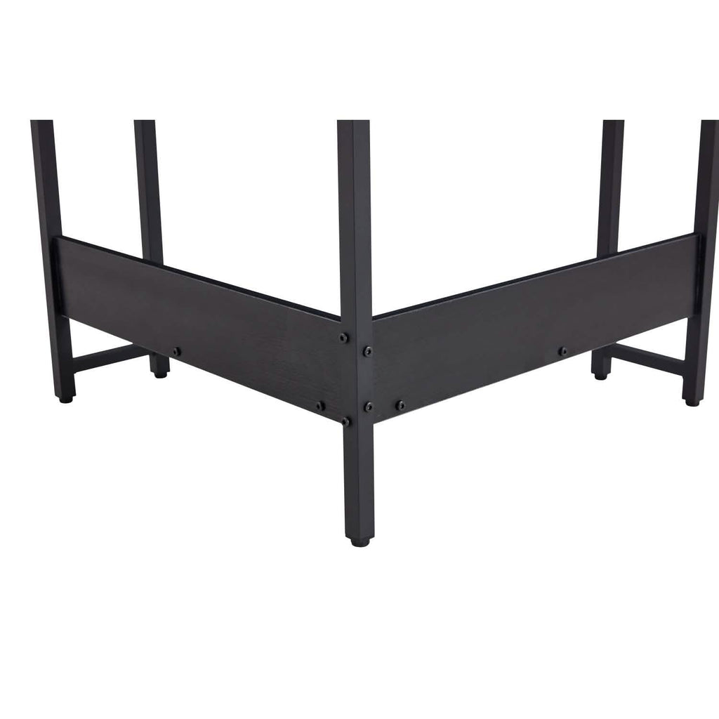 Bureau d'angle pour ordinateur, avec plateau de clavier coulissant et étagères de rangement