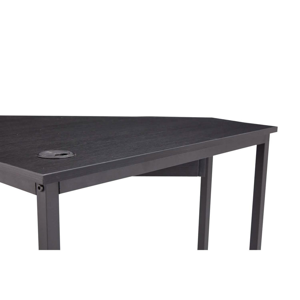 Bureau d'angle pour ordinateur, avec plateau de clavier coulissant et étagères de rangement