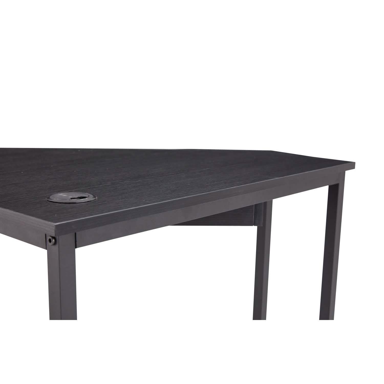 Bureau d'angle pour ordinateur, avec plateau de clavier coulissant et étagères de rangement